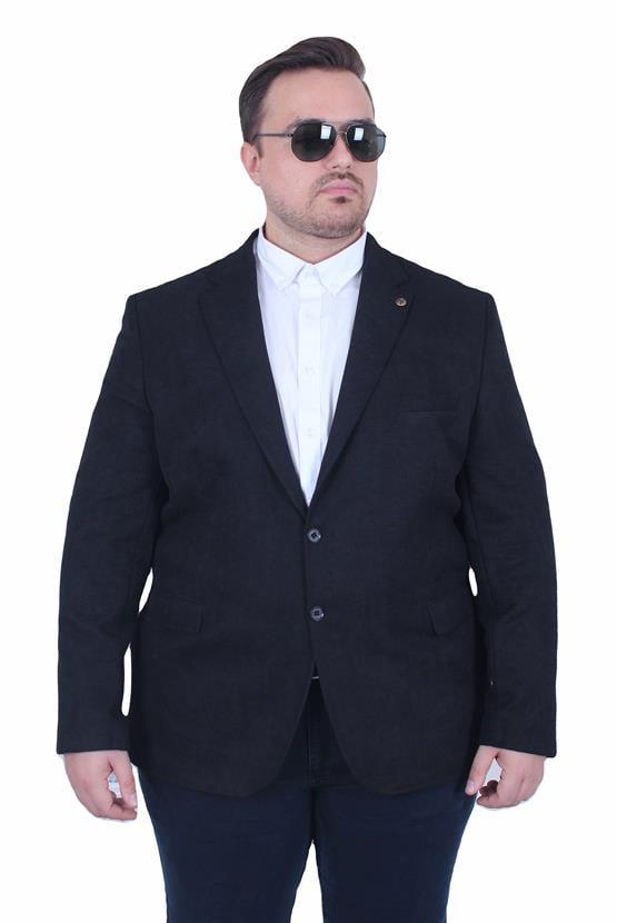 Starbattal Erkek Büyük Beden 4 Drop Blazer Şönili Ceket 500602 SIYAH