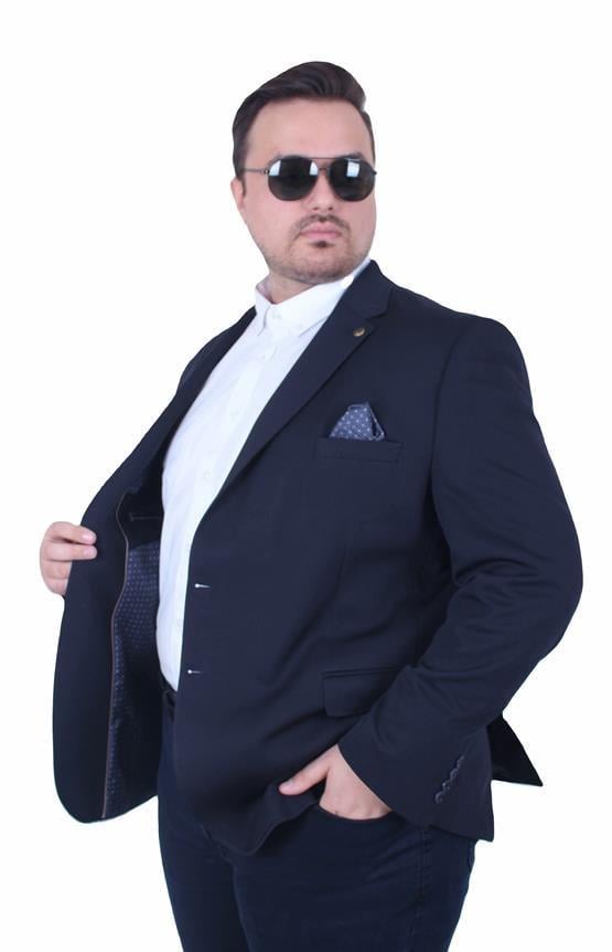 Starbattal Erkek Büyük Beden 4 Drop Blazer Zaha Ceket 500603 LACIVERT