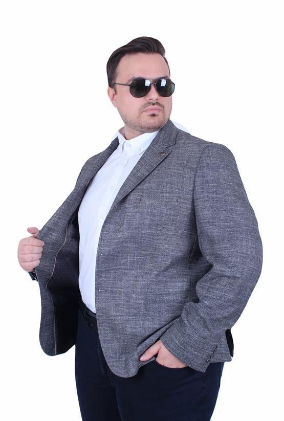 Starbattal Erkek Büyük Beden 6 Drop Blazer Tuna Ceket 500601 SIYAH