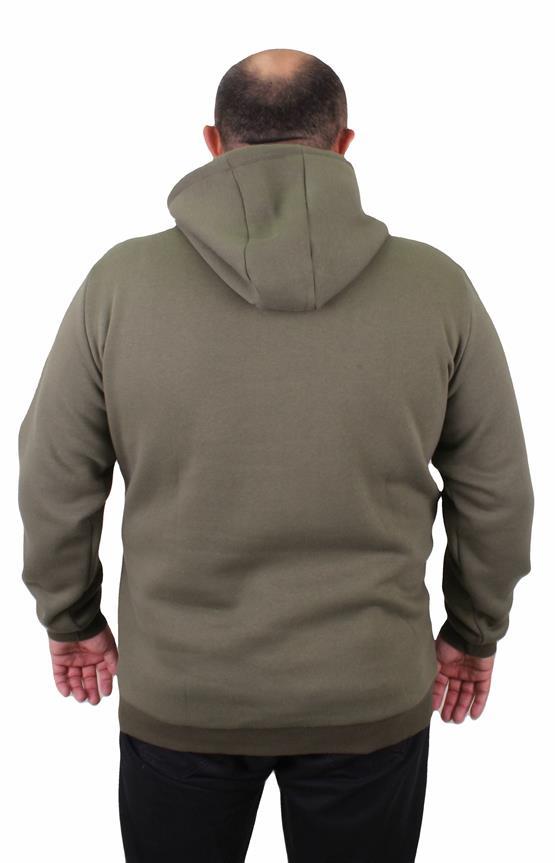Starbattal Erkek Büyük Beden Kapuşonlu Sweat Prstge Paris 23208 HAKI