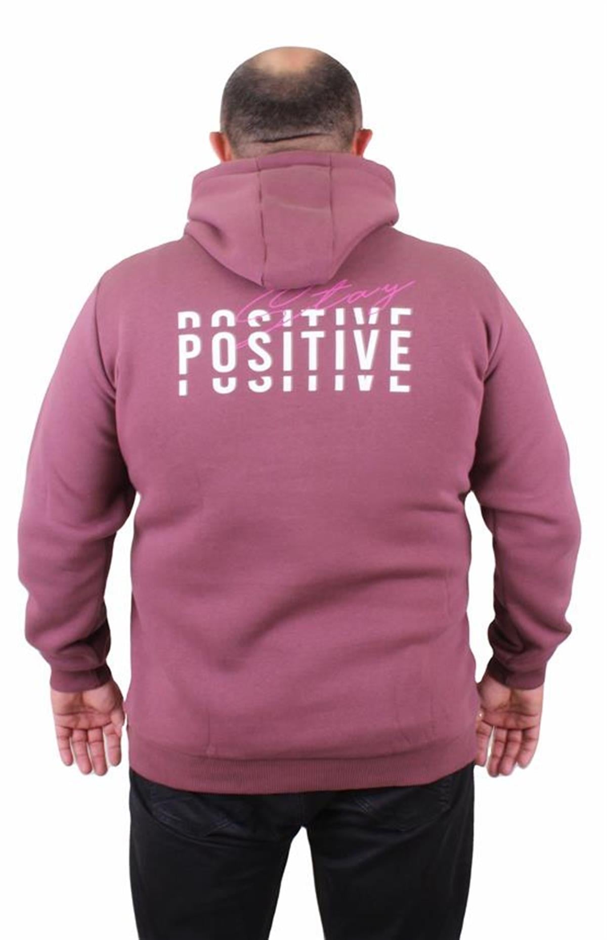 Starbattal Erkek Büyük Beden Kapuşonlu Sweat Positive 23211 Eflatun
