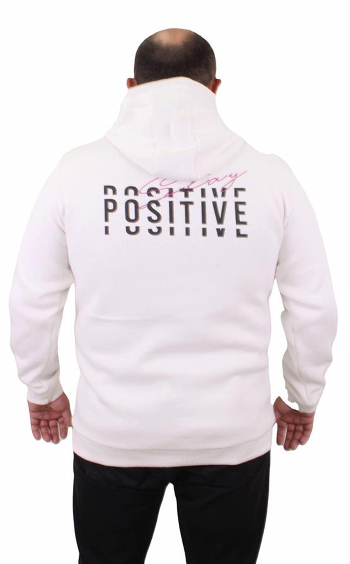 Starbattal Erkek Büyük Beden Kapuşonlu Sweat Positive 23211 EKRU