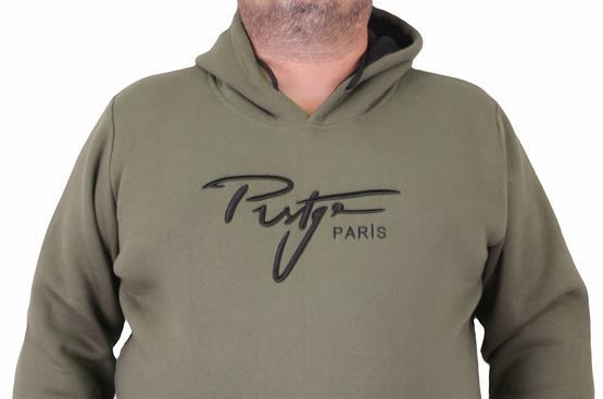 Starbattal Erkek Büyük Beden Kapuşonlu Sweat Prstge Paris 23208 HAKI