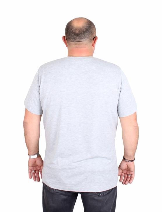 Starbattal Erkek Büyük Beden Likralı Basic V Yaka Tişört 11170 GRI MELANJ