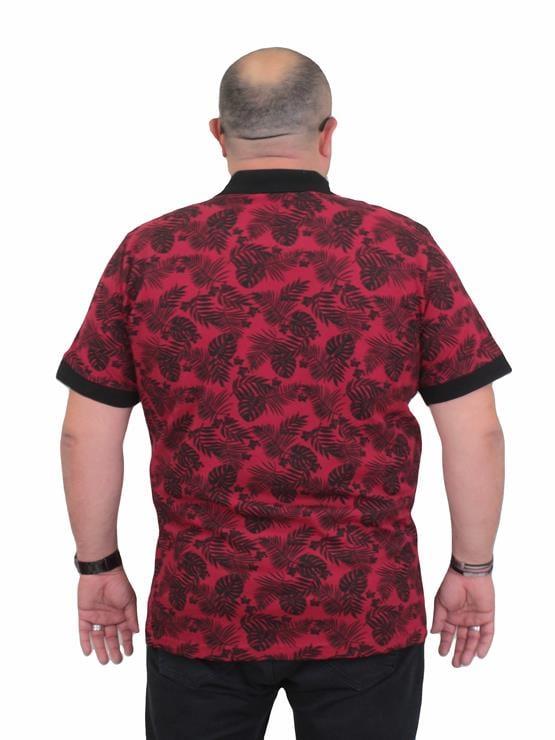 Starbattal Erkek Büyük Beden Polo Yaka Tişört Hawai 24455 BORDO
