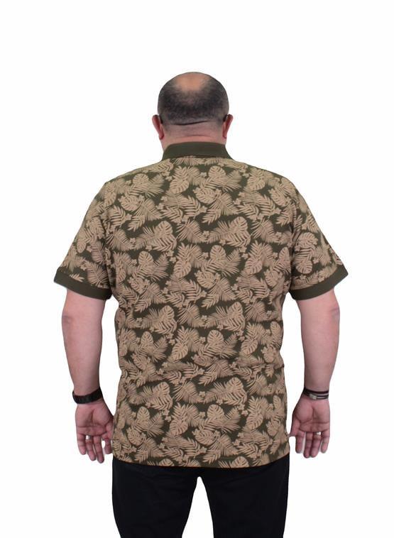 Starbattal Erkek Büyük Beden Polo Yaka Tişört Hawai 24455 Askeri Yeşil