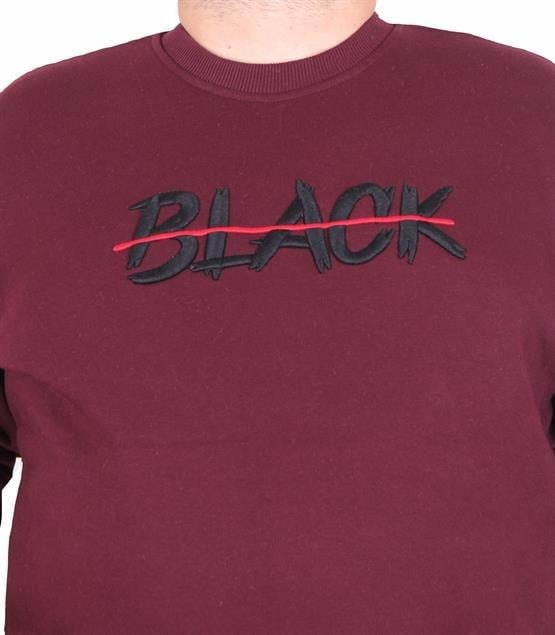 Starbattal Erkek Büyük Beden Sıfır Yaka 3ip Sweat Black 24202 MURDUM