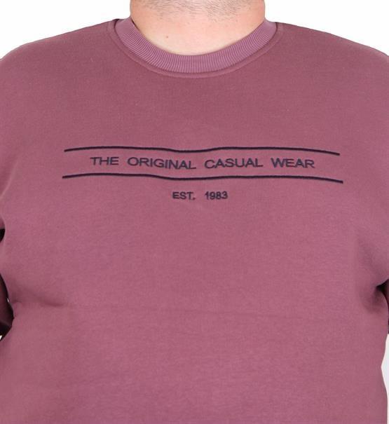 Starbattal Erkek Büyük Beden Sıfır Yaka 3ip Sweat Original 24203 Eflatun