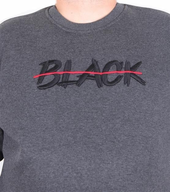 Starbattal Erkek Büyük Beden Sıfır Yaka 3ip Sweat Black 24202 ANTRASİT MELANJ