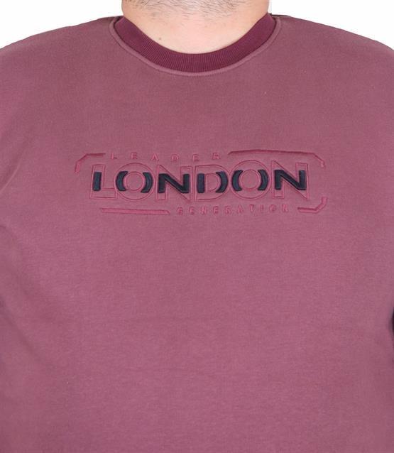 Starbattal Erkek Büyük Beden Sıfır Yaka 3ip Sweat London 24208 Eflatun