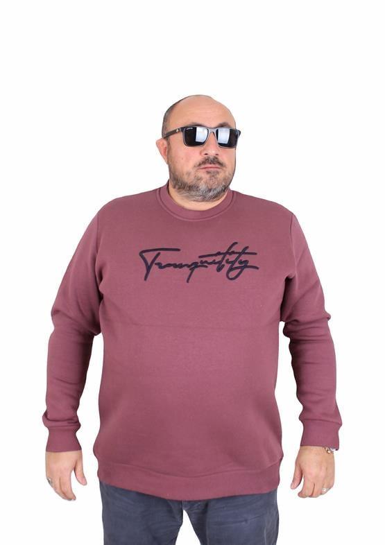 Starbattal Erkek Büyük Beden Sıfır Yaka Sweat Twenty 24200 Eflatun
