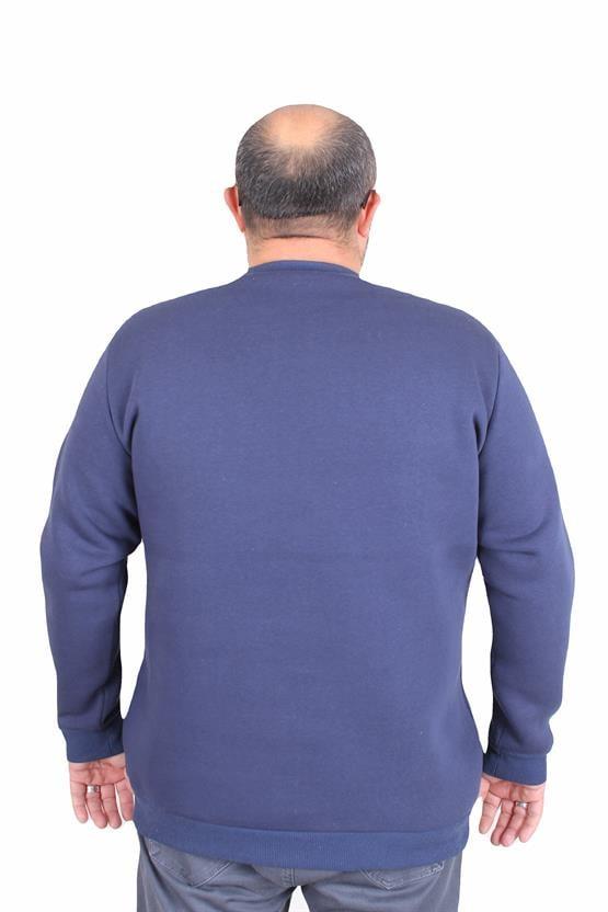 Starbattal Erkek Büyük Beden Sıfır Yaka Sweat Twenty 24200 INDIGO