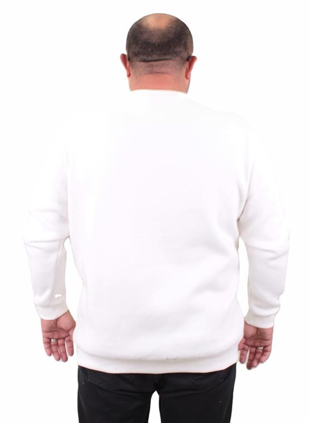 Starbattal Erkek Büyük Beden Sıfır Yaka Sweat Conture Club 23203 EKRU