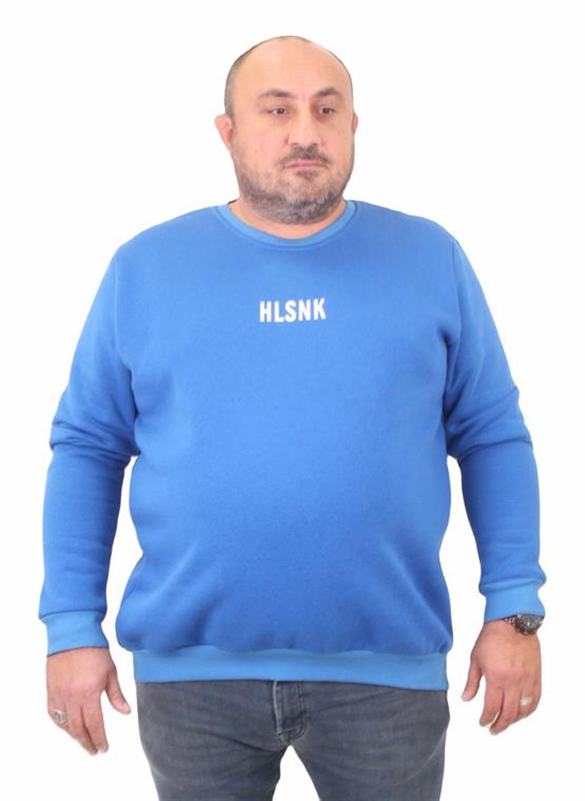 Starbattal Erkek Büyük Beden Sıfır Yaka Sweat Hlsnk 23204 SAKS