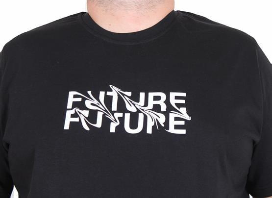 Starbattal Erkek Büyük Beden Sıfır Yaka Tişört The Future 25138 SIYAH