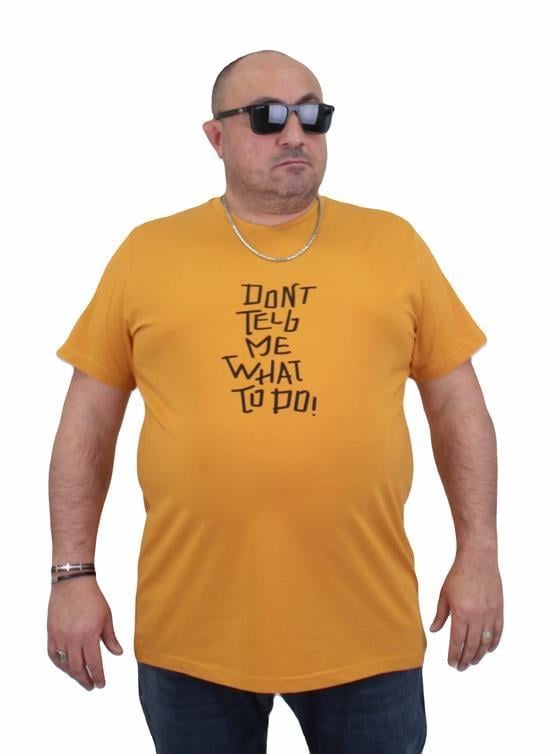 Starbattal Erkek Büyük Beden Sıfır Yaka Tişört Cool Boys 24125 HARDAL