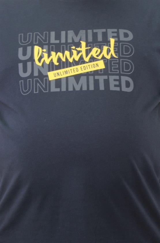 Starbattal Erkek Büyük Beden Sıfır Yaka Tişört Unlimited 23177 LACIVERT