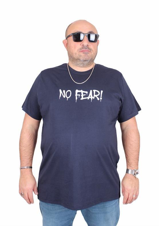 Starbattal Erkek Büyük Beden Sıfır Yaka Tişört No Fear 25143 LACIVERT