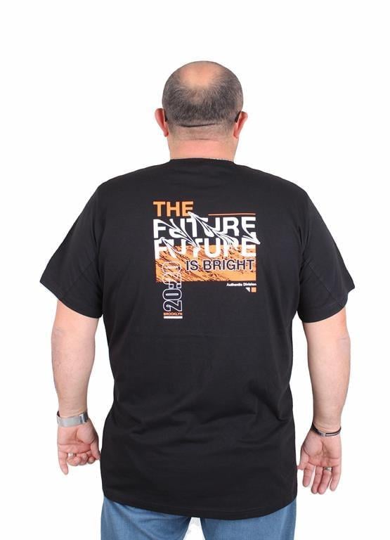 Starbattal Erkek Büyük Beden Sıfır Yaka Tişört The Future 25138 SIYAH