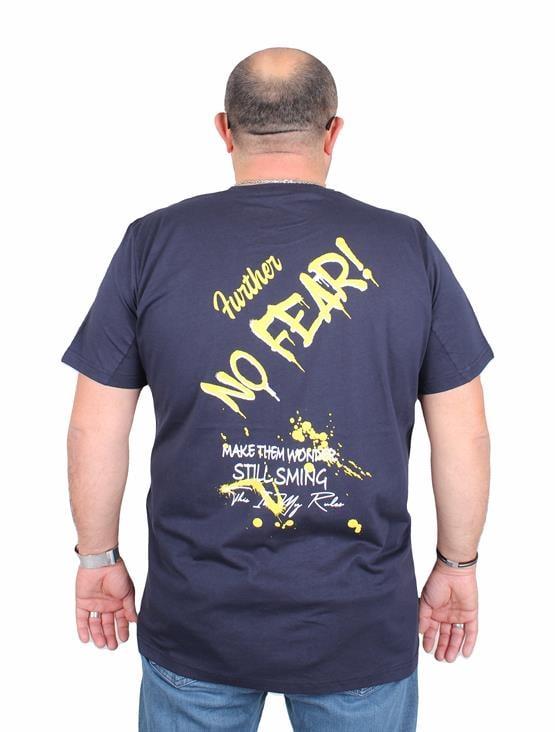 Starbattal Erkek Büyük Beden Sıfır Yaka Tişört No Fear 25143 LACIVERT