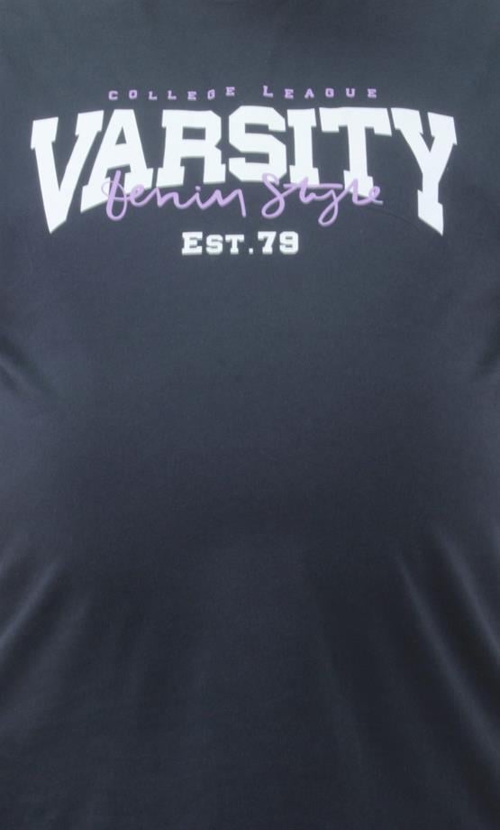 Starbattal Erkek Büyük Beden Sıfır Yaka Tişört Varsity 23184 LACIVERT