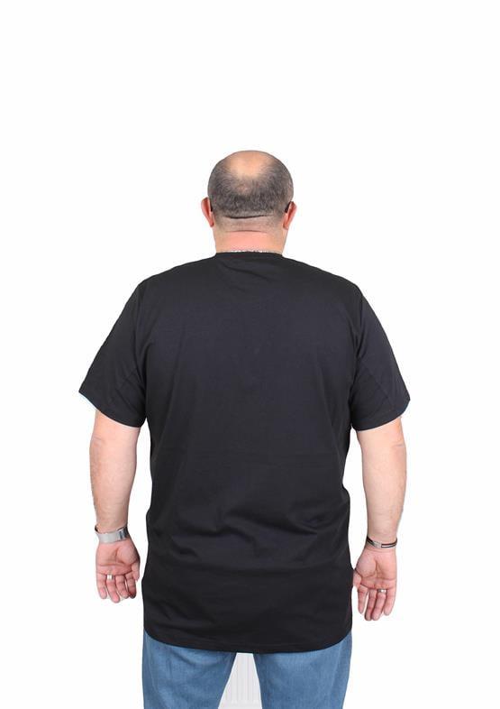 Starbattal Erkek Büyük Beden Sıfır Yaka Tişört Sport 25162 SIYAH