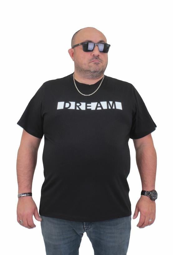 Starbattal Erkek Büyük Beden Sıfır Yaka Tişört Dream 24140 SIYAH