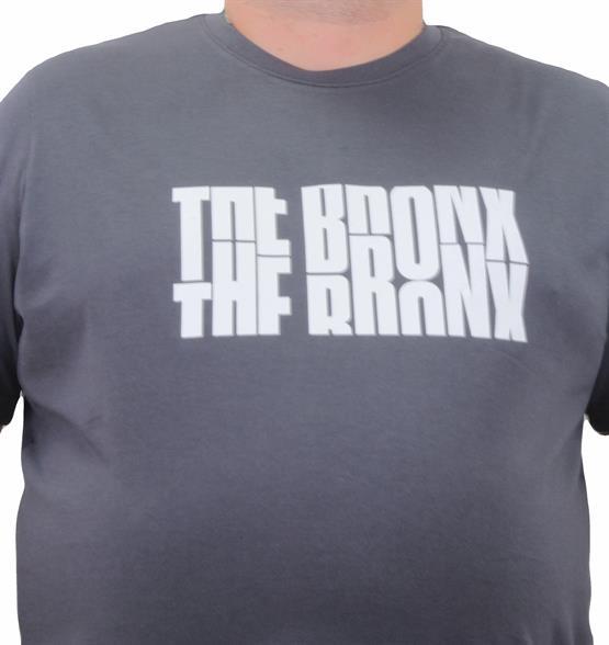 Starbattal Erkek Büyük Beden Sıfır Yaka Tişört The Bronx 23174 FUME