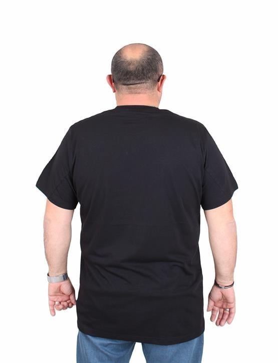 Starbattal Erkek Büyük Beden Sıfır Yaka Tişört Stay Strong 25159 SIYAH