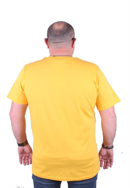 Starbattal Erkek Büyük Beden Sıfır Yaka Tişört DOP 23176 SARI