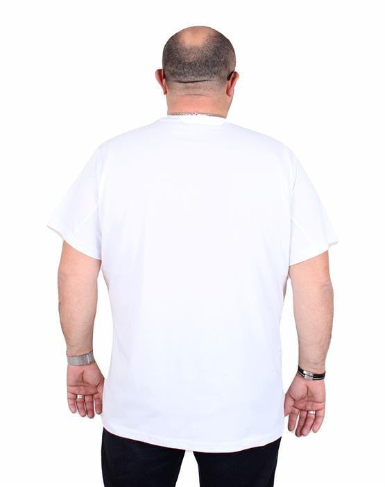 Starbattal Erkek Büyük Beden Sıfır Yaka Tişört Only Cool 25177 BEYAZ