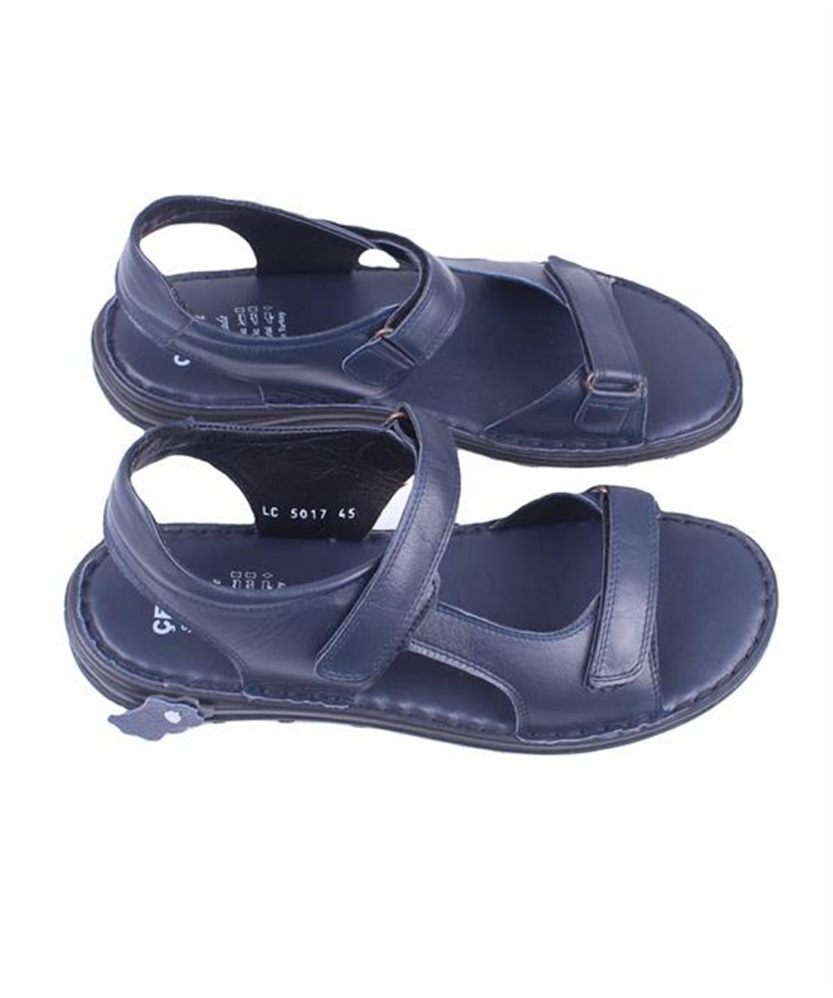 Starbattal Erkek Hakiki Deri Comfort Sandalet 15120 LACIVERT