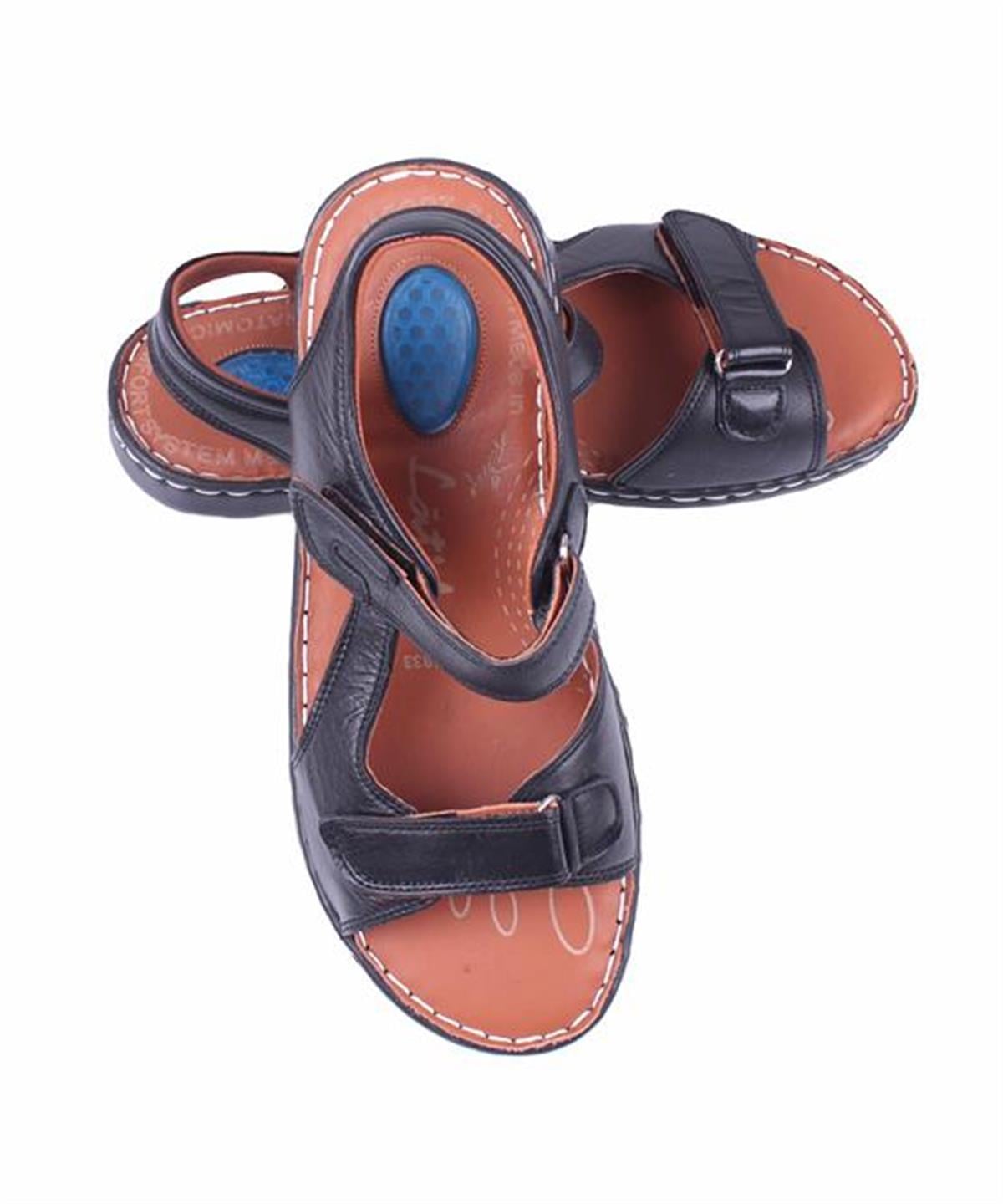 Starbattal Erkek Hakiki Deri Comfort Sandalet 15120 SIYAH
