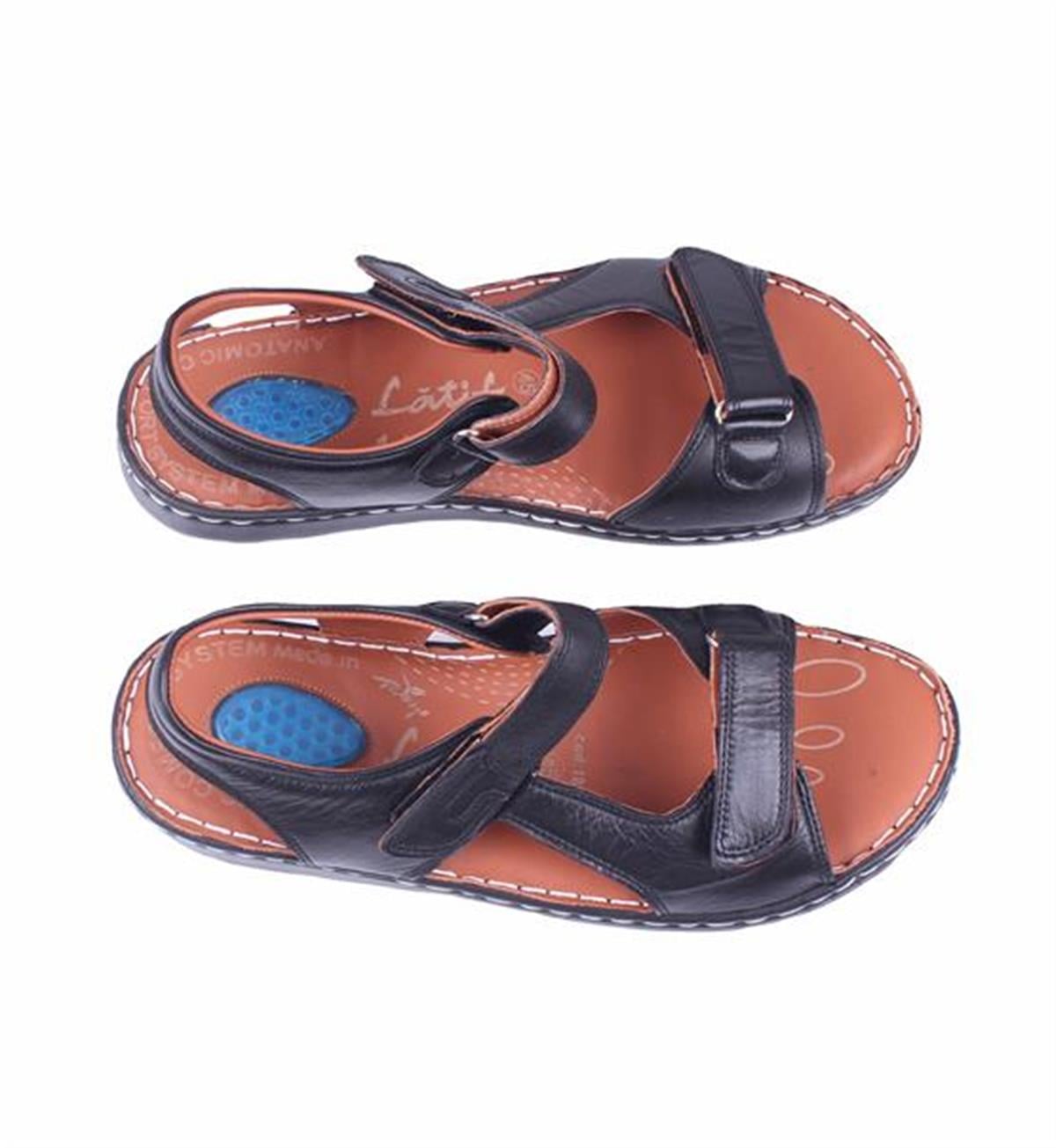 Starbattal Erkek Hakiki Deri Comfort Sandalet 15120 SIYAH