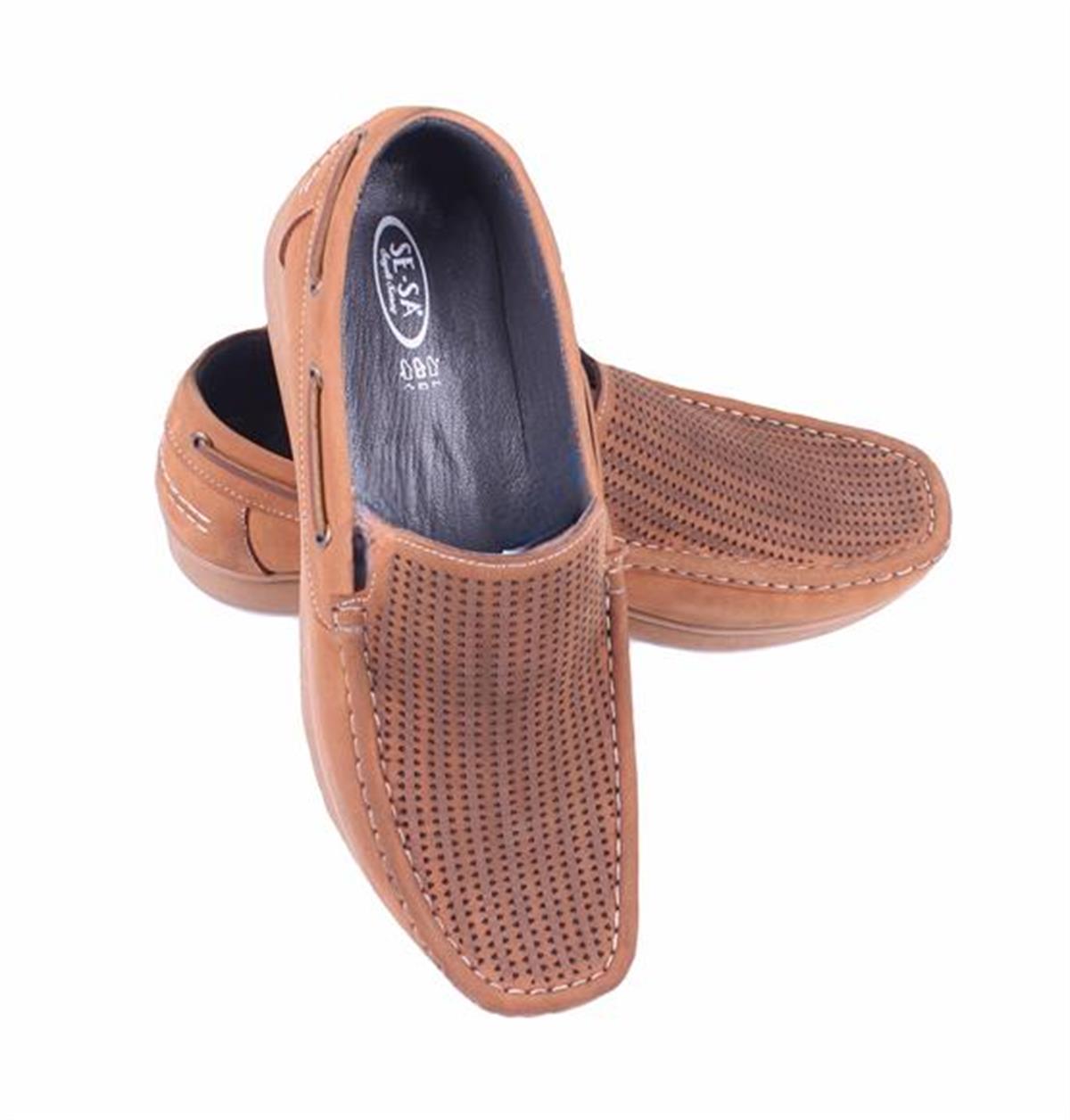 Starbattal Erkek Hakiki Nubuk Deri Loafer Ayakkabı 15200 TABA