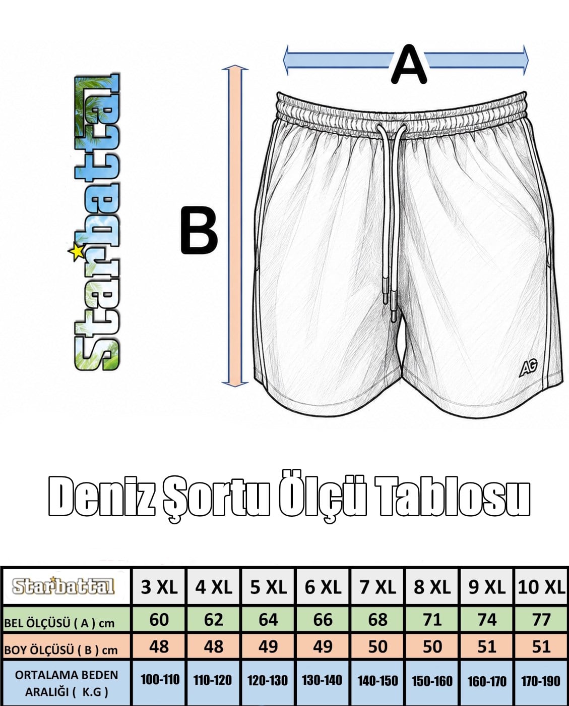 Erkek Büyük Beden Deniz Şortu BSS 26603 LACIVERT