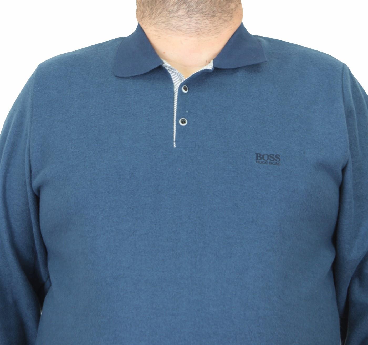 Erkek Büyük Beden Polo Yaka Sweat BSS 24404 Marin