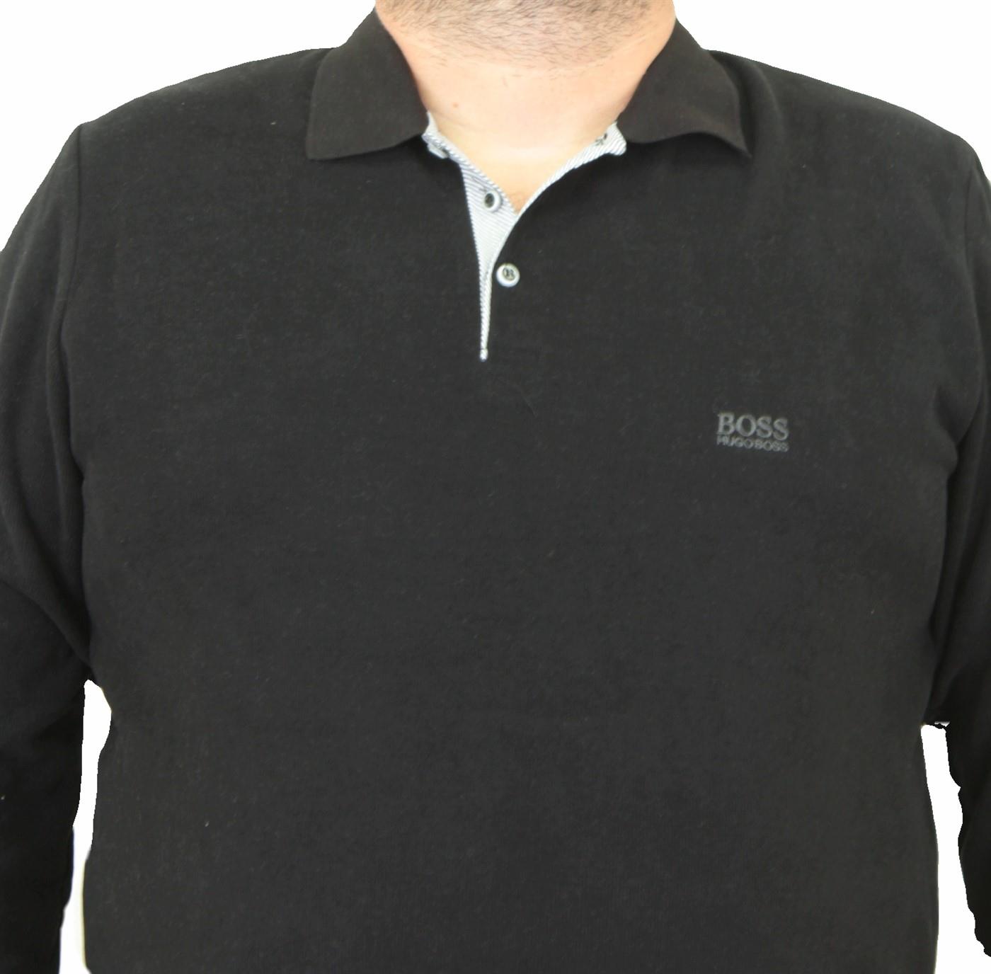 Erkek Büyük Beden Polo Yaka Sweat BSS 24404 SIYAH