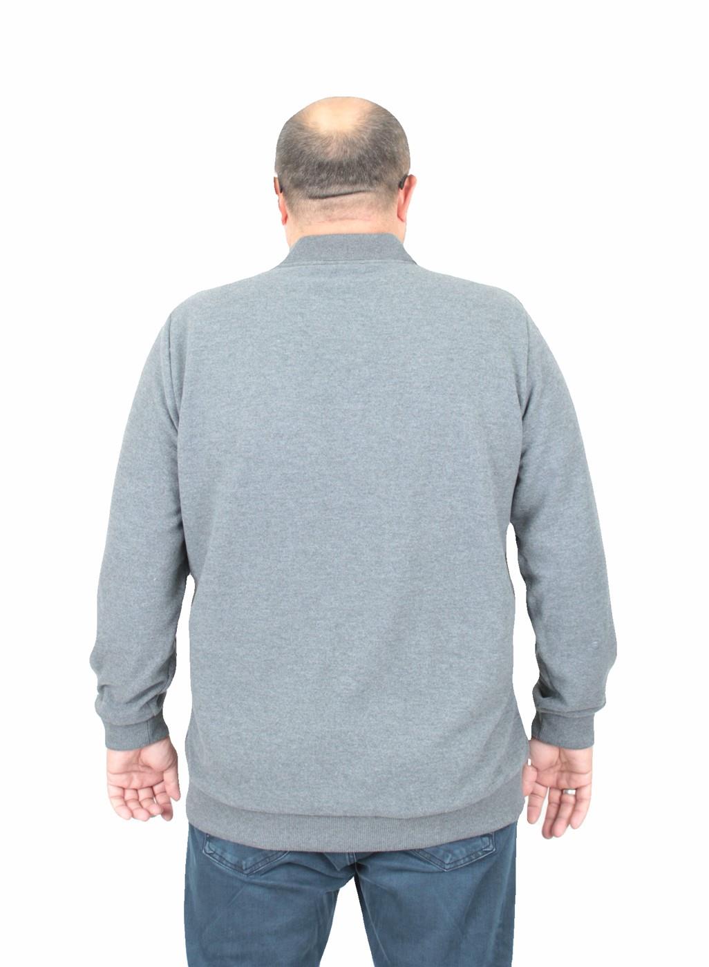 Erkek Büyük Beden Polo Yaka Sweat BSS 24404 ANTRASIT