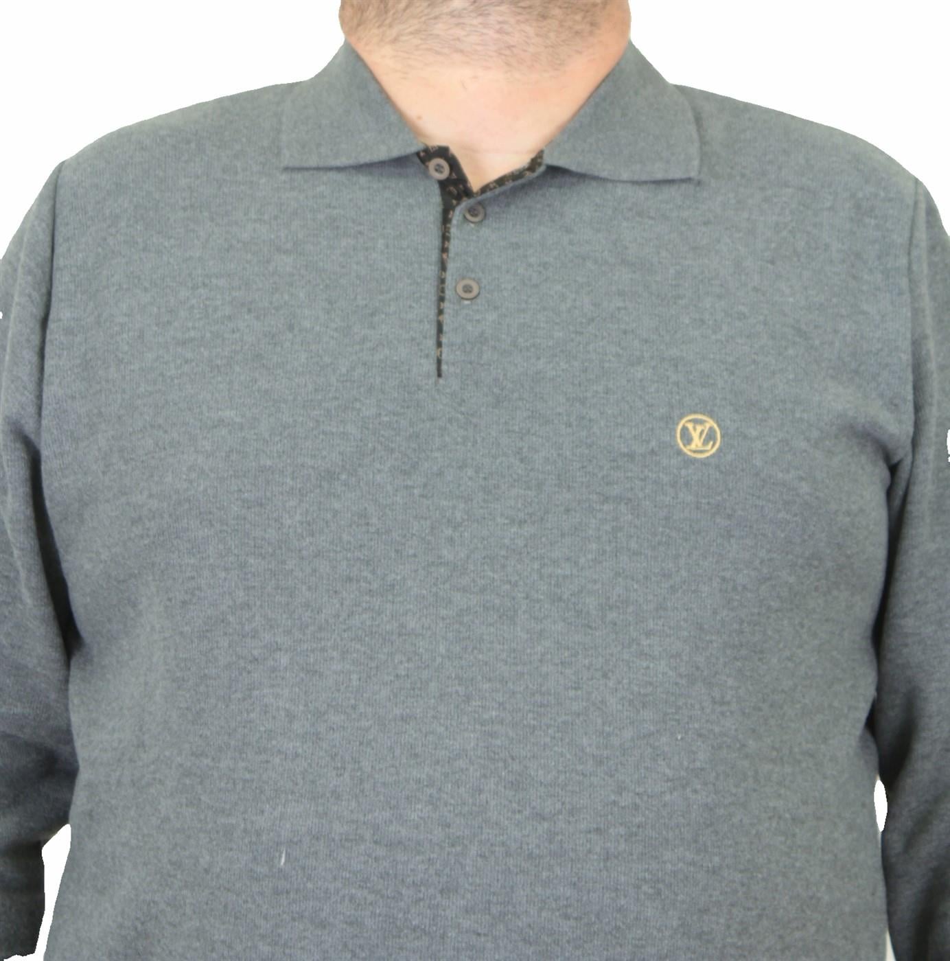 Erkek Büyük Beden Polo Yaka Sweat LV 24406 ANTRASIT