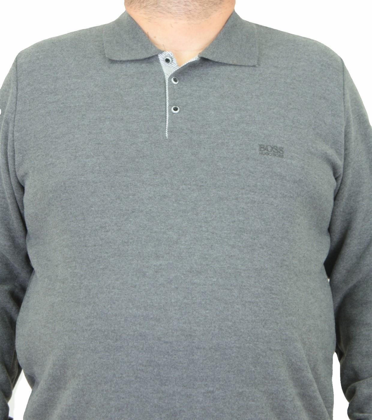 Erkek Büyük Beden Polo Yaka Sweat BSS 24404 ANTRASIT