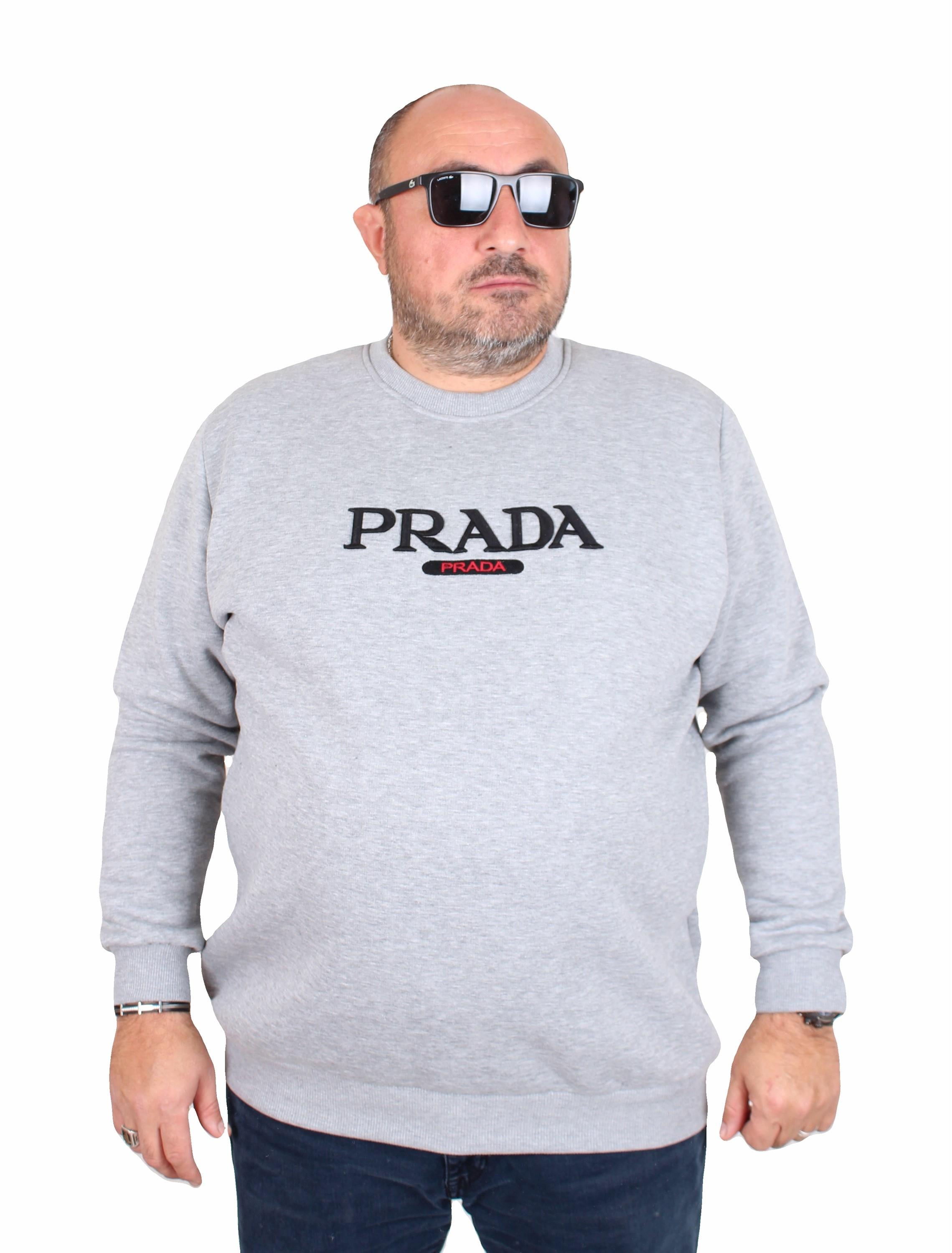 Erkek Büyük Beden Sıfır Yaka 3ip Sweat PRD 24207 GRI MELANJ