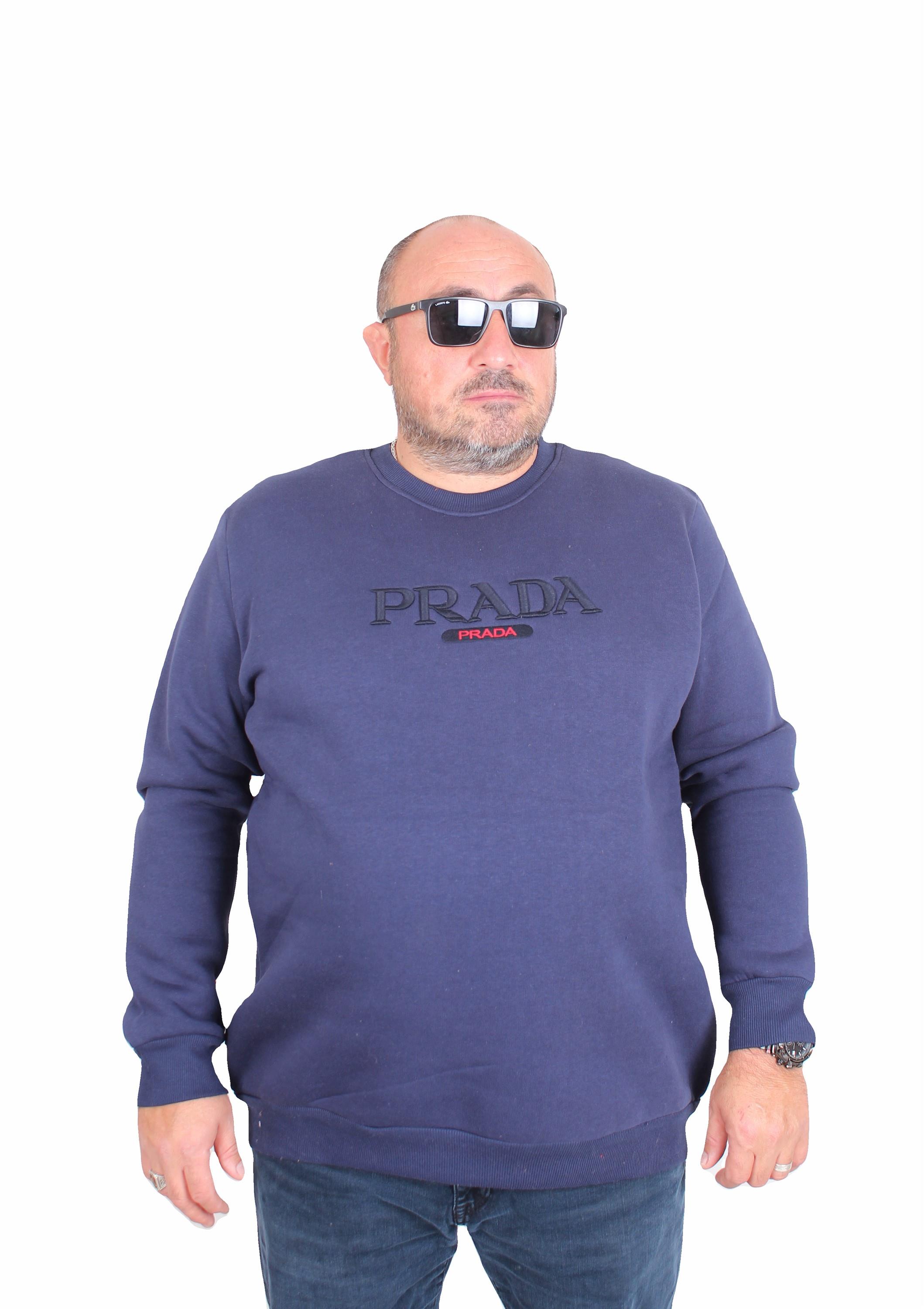 Erkek Büyük Beden Sıfır Yaka 3ip Sweat PRD 24207 INDIGO