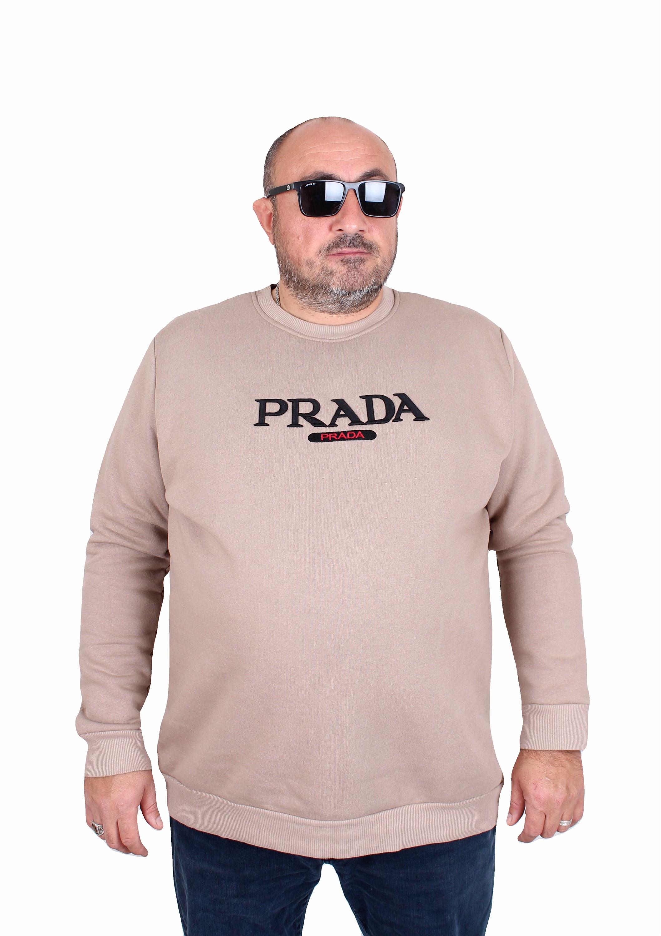 Erkek Büyük Beden Sıfır Yaka 3ip Sweat PRD 24207 CAMEL