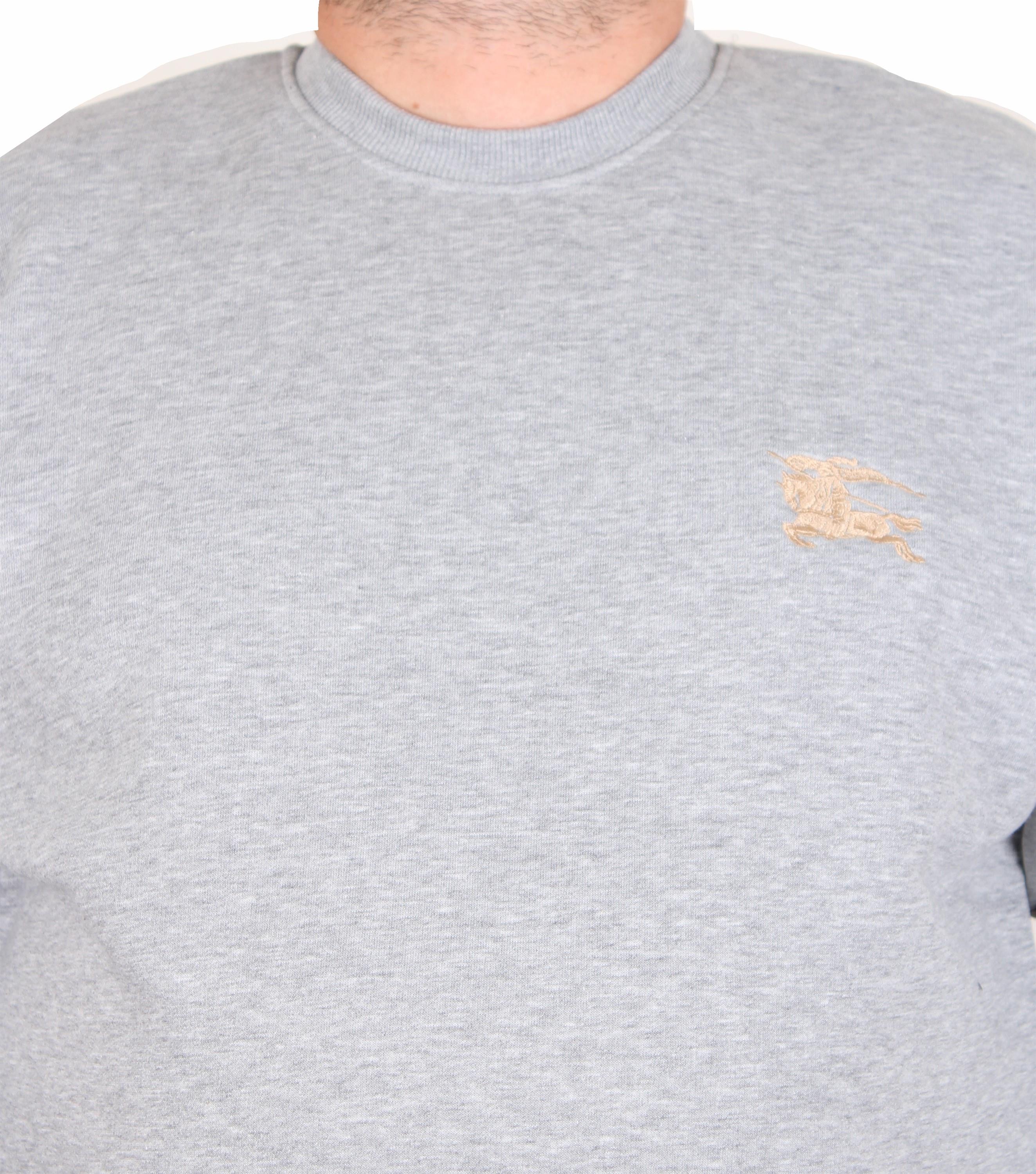 Erkek Büyük Beden Sıfır Yaka 3ip Sweat BRB 24206 GRI MELANJ