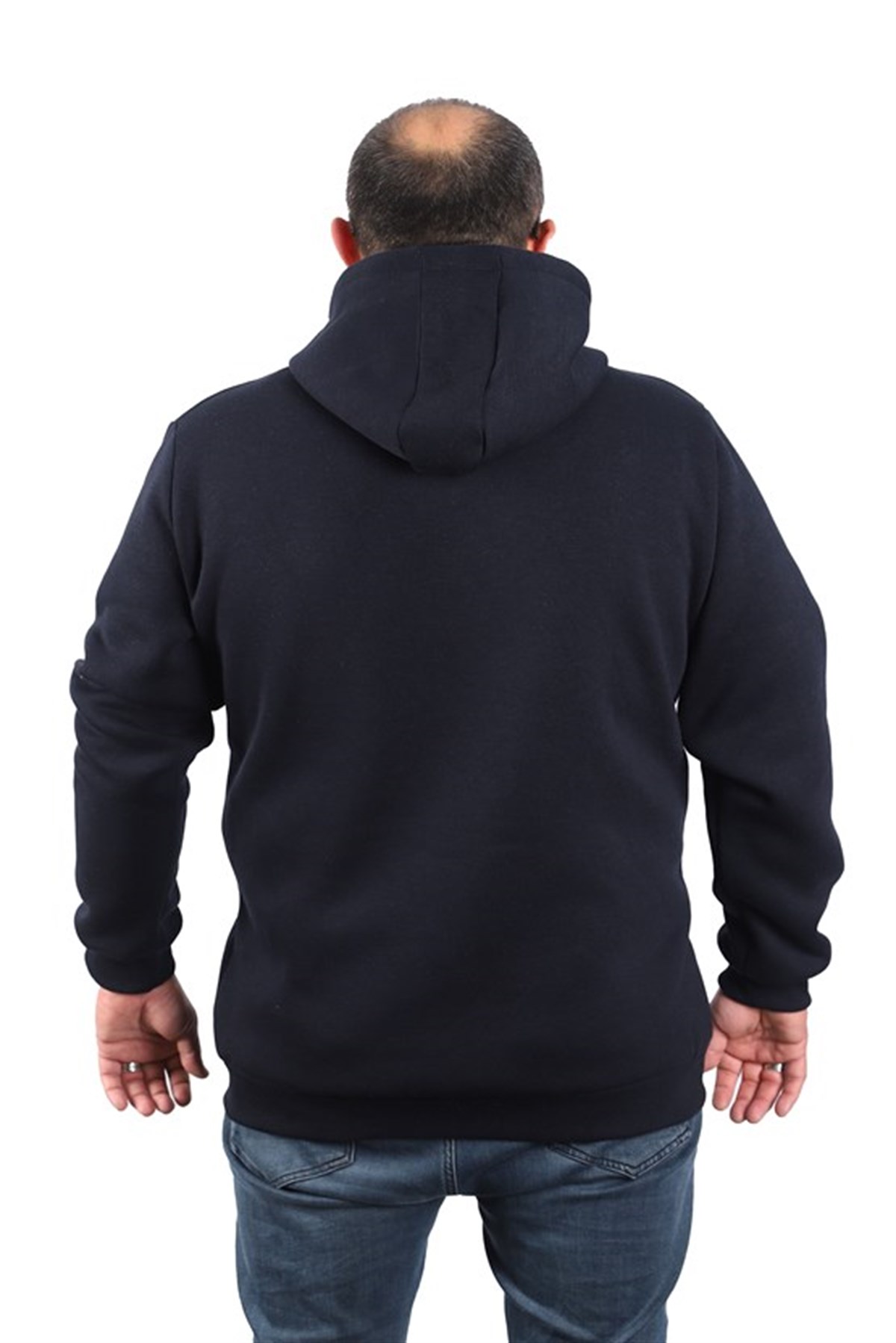 Starbattal Büyük Beden Unisex Kapüşonlu 3ip Sweat 11701 Koyu Lacivert