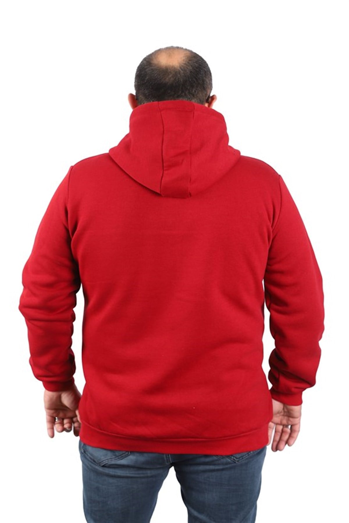 Starbattal Büyük Beden Unisex Kapüşonlu 3ip Sweat 11701 BORDO
