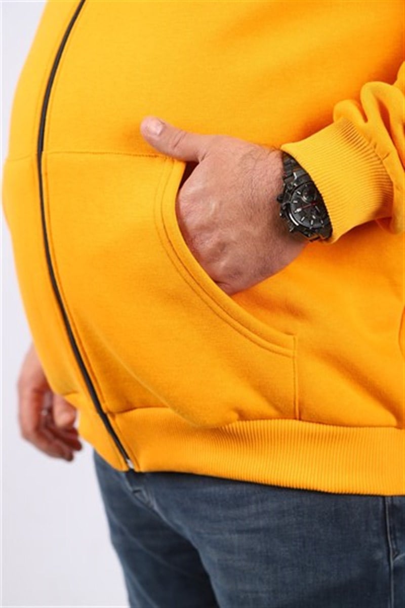 Starbattal Büyük Beden Unisex Kapüşonlu 3ip Sweat 11701 HARDAL