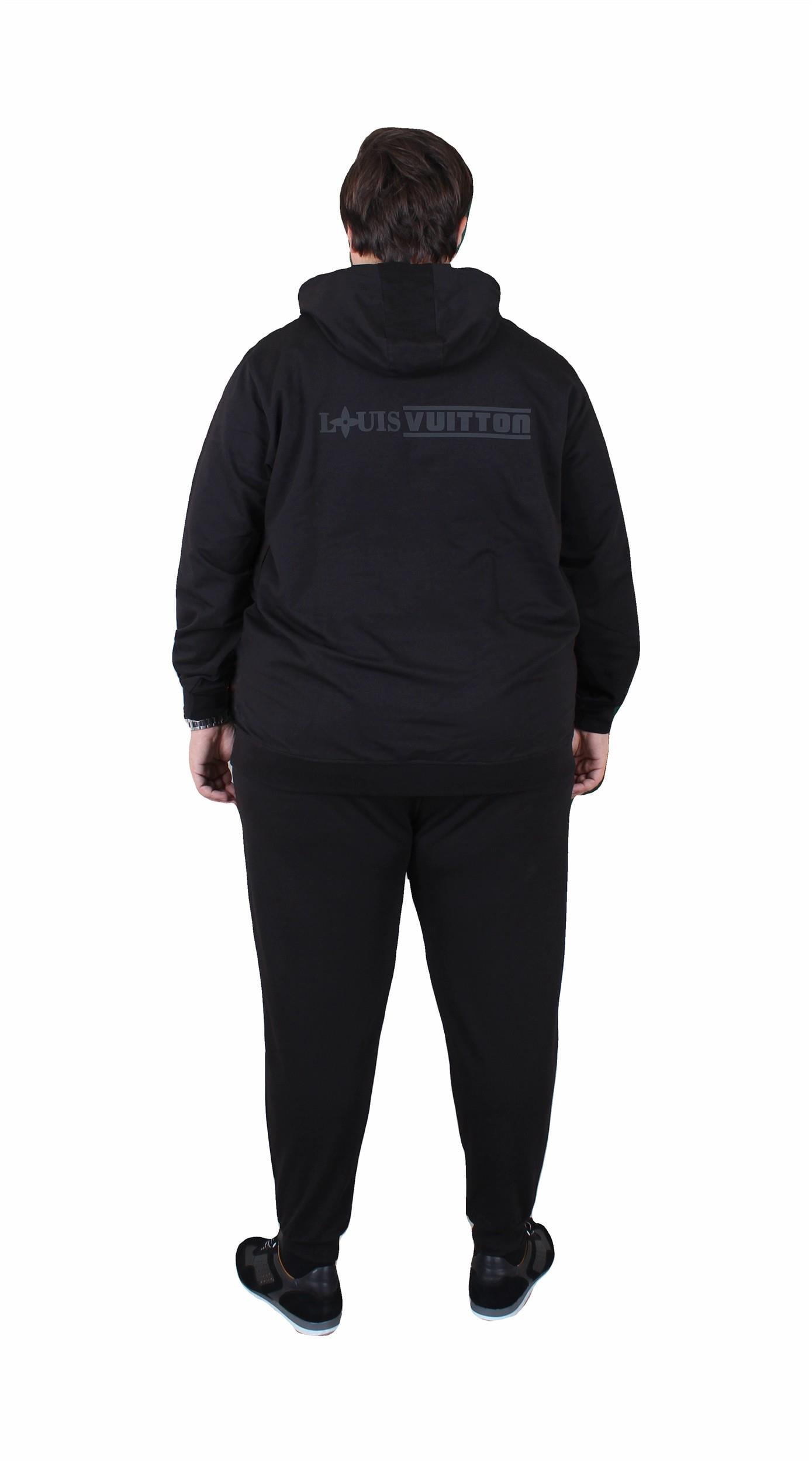 Erkek  Büyük Beden Eşofman Takım LVttn TK25601 SIYAH