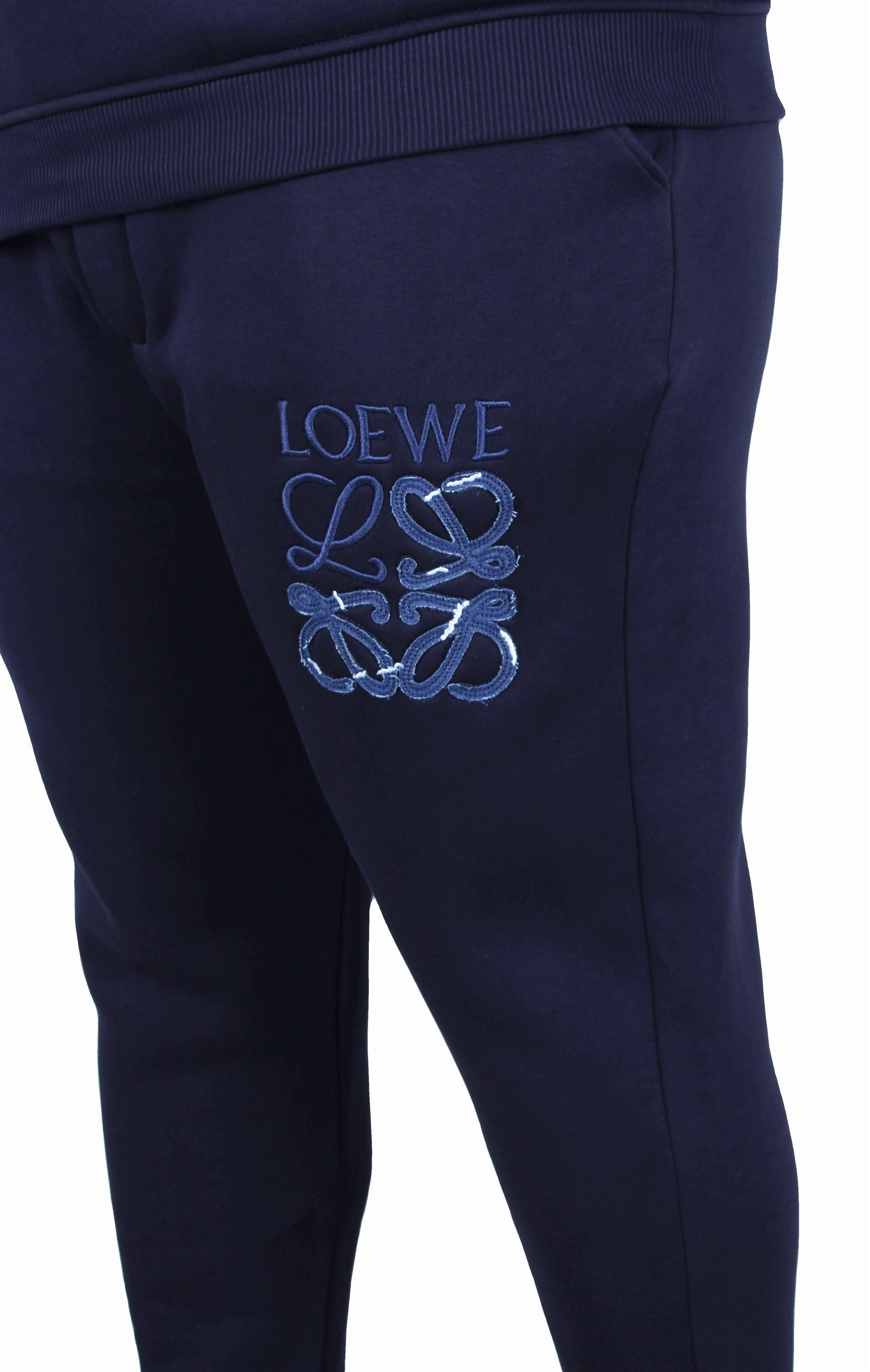 Erkek Büyük Beden 3 İplik Eşofman Takım Loewe TK25607 LACIVERT